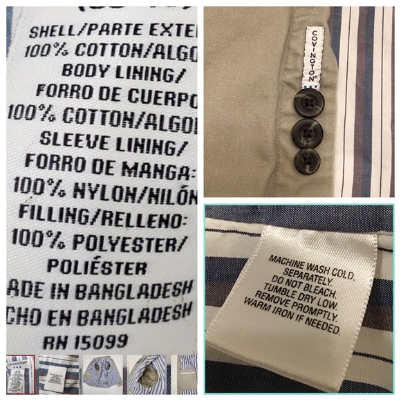 Vintage Mens Insulated Seersucker Shirt Jacket Size L Canvas Chore Barn Shacket - Picture 13 of 16